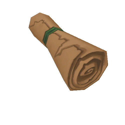 Rolled Up Parchment with Green Ribbon